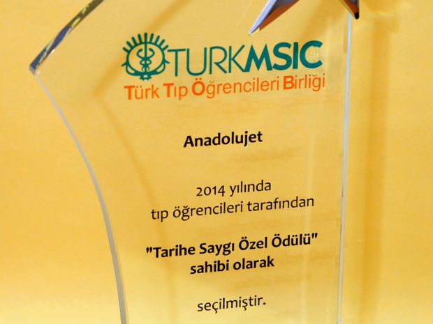 Anadolujet,“Tarihe Saygı Özel Ödülü”ne layık görüldü