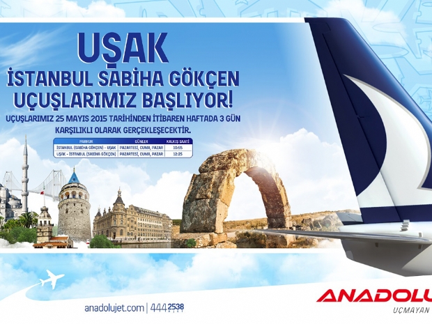 Anadolujet’in İstanbul - Uşak seferleri başladı