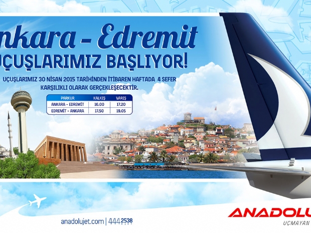 Anadolujet, Ankara-Edremit seferlerine başlıyor