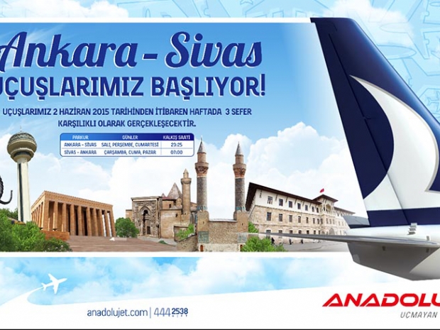 Anadolujet, Ankara - Sivas uçuşları başlıyor