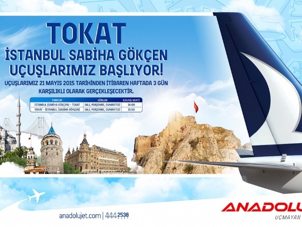 Anadolujet’in İstanbul Sabiha Gökçen Tokat uçuşları başladı