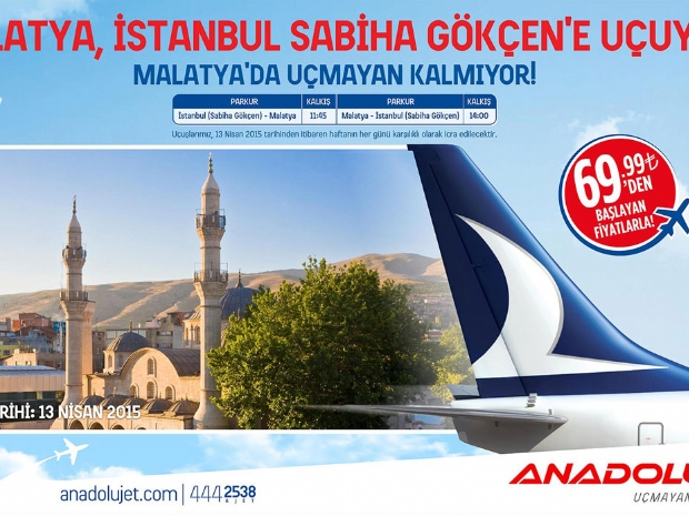 Anadolujet İstanbul Sabiha Gökçen – Malatya hattını hizmete açtı